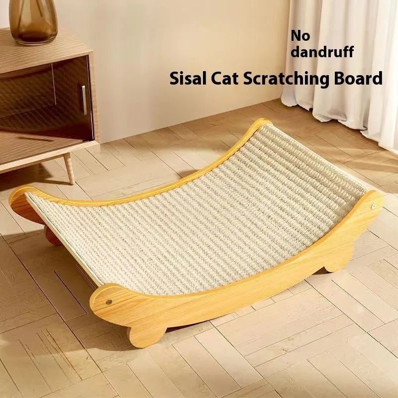 A pastoral-style sisal cat scratch board, showing the textured sisal blanket surface, available in large and small sizes.