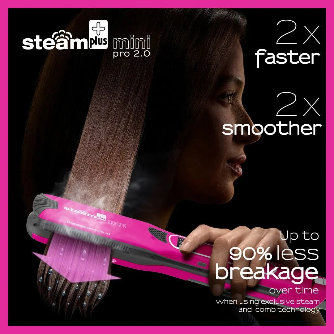 Mini steam splint spray hair straightener in champagne, purple or rose red colour