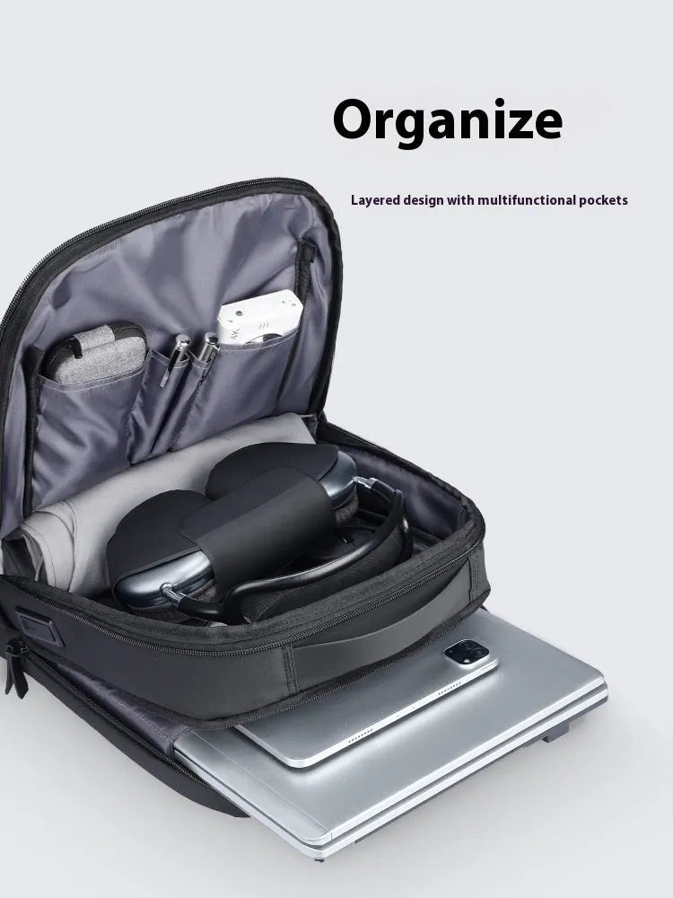 Graphite grey USB charging business backpack made from Oxford cloth with below 20L capacity