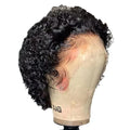 Black lace front human hair pixie wig in 13x1 colour blend