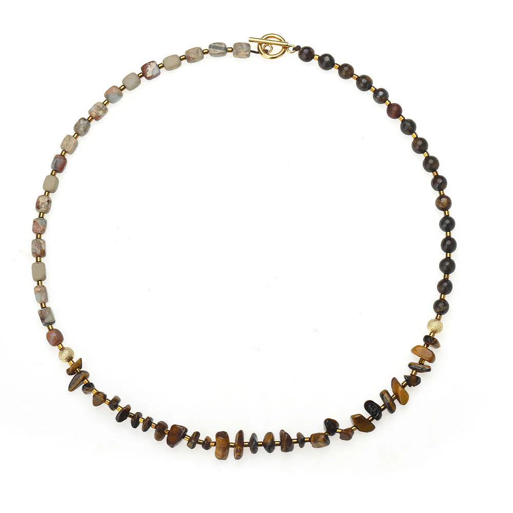 Tigereye gravel bronze glow ball bracelet geometric shape brown colour unisex