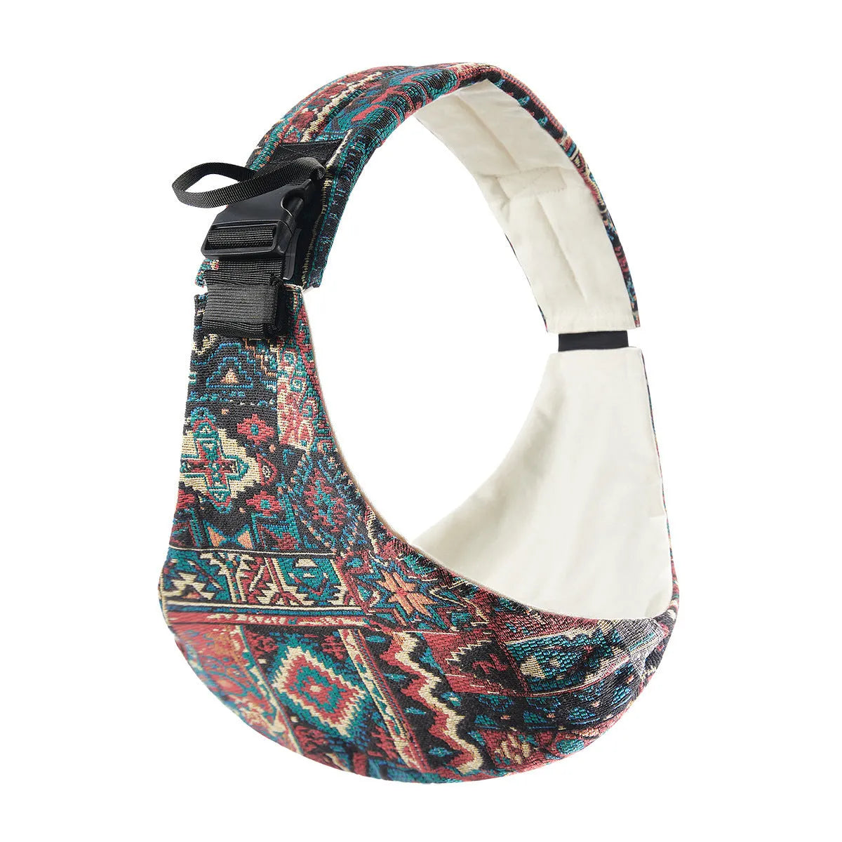 Front-carrying polyester baby sling carrier in pure black colour with adjustable straps for infant carrying up to 20kg