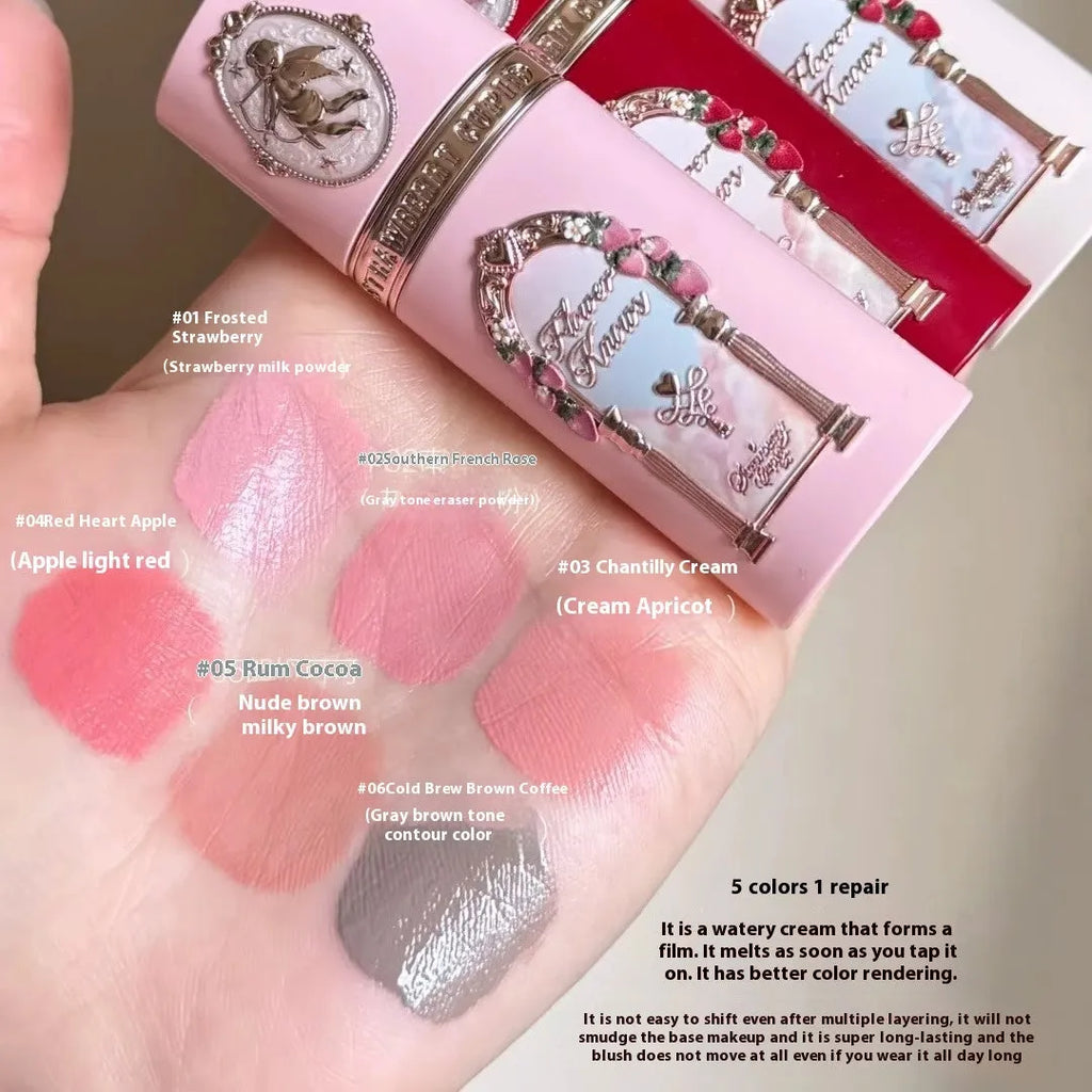 Strawberry Cupid Liquid Blush in six shades: Blush 01, 02, 03, 04, 05, and 06