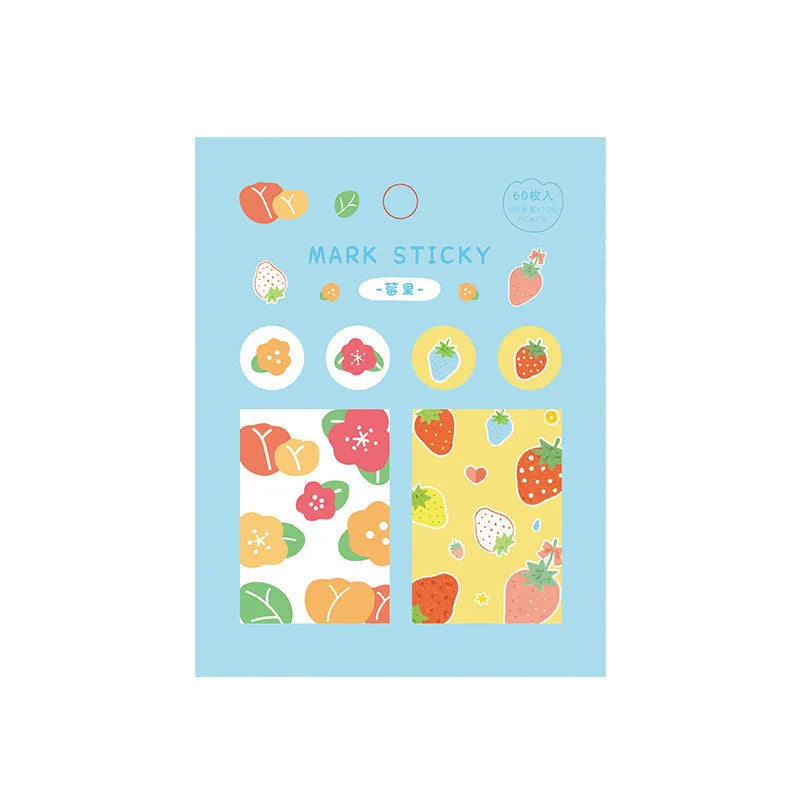 PVC index stickers in multiple colours and styles for notebook organisation