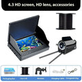 Underwater fish finder HD camera with 4.3-inch IPS screen showing underwater footage with night vision lights active.