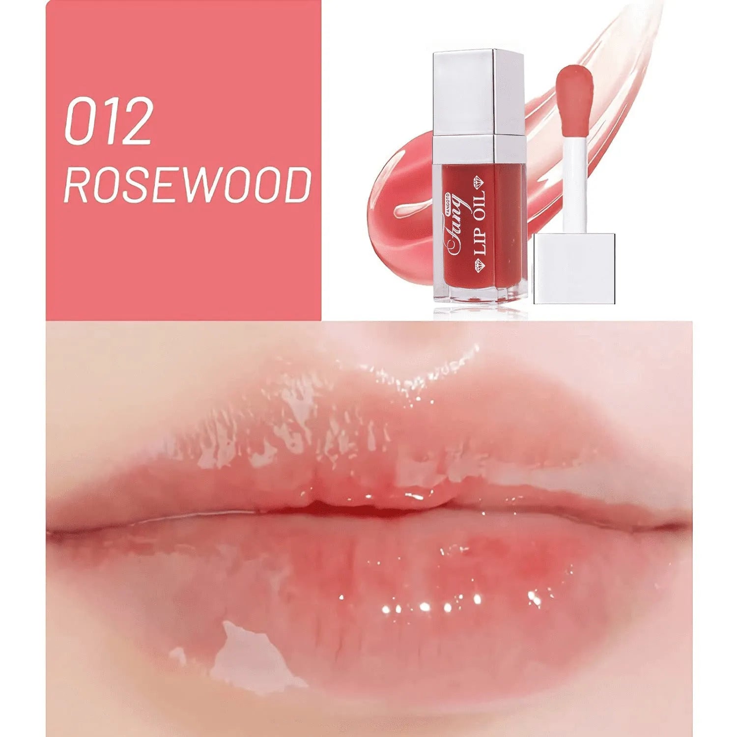 Five colour options of bright lip gloss mint lipstick with moisturising lip essence oil formula