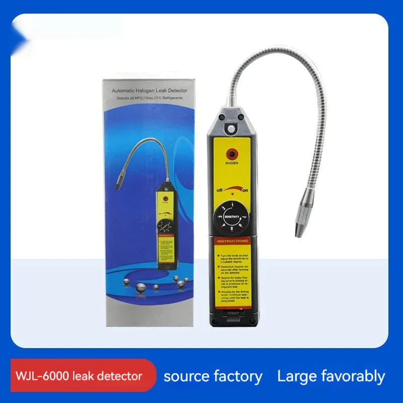 WJL-6000 electronic halogen refrigerant leak detector with extended 20cm probe for automotive and HVAC systems