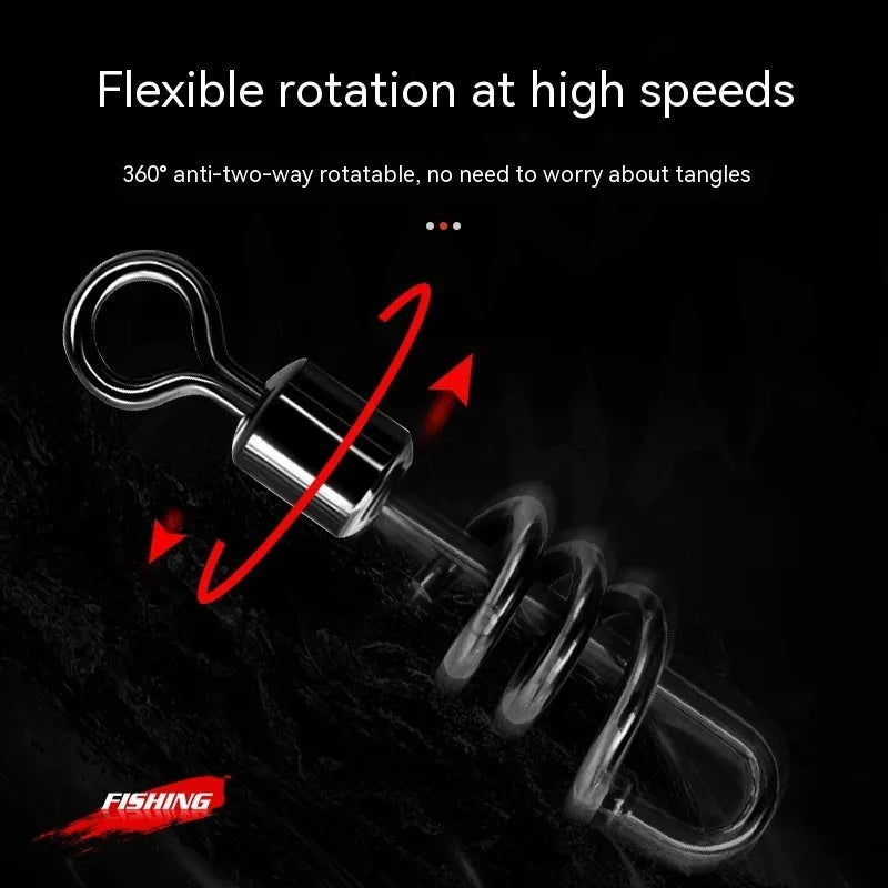 Stainless steel fishing swivel connector with 8-shaped ring and multiple colour options
