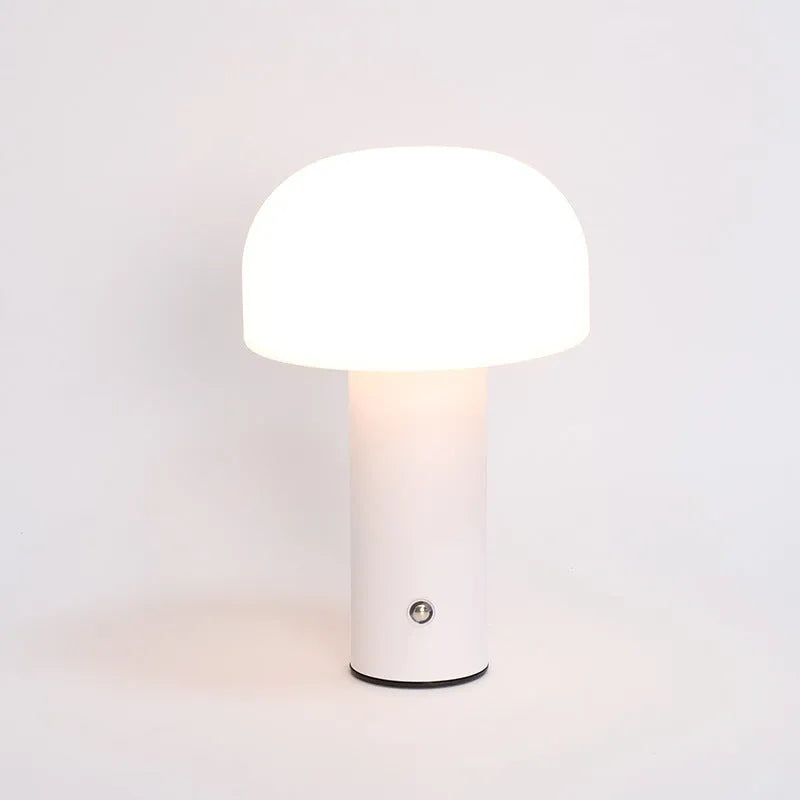 USB-powered plastic table lamp in choice of white, black, orange or green colours