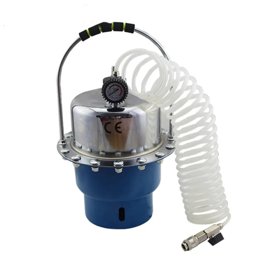 Pneumatic brake fluid replacement tool XC3692 with 5L tank, pressure gauge, hose, and adapter kit