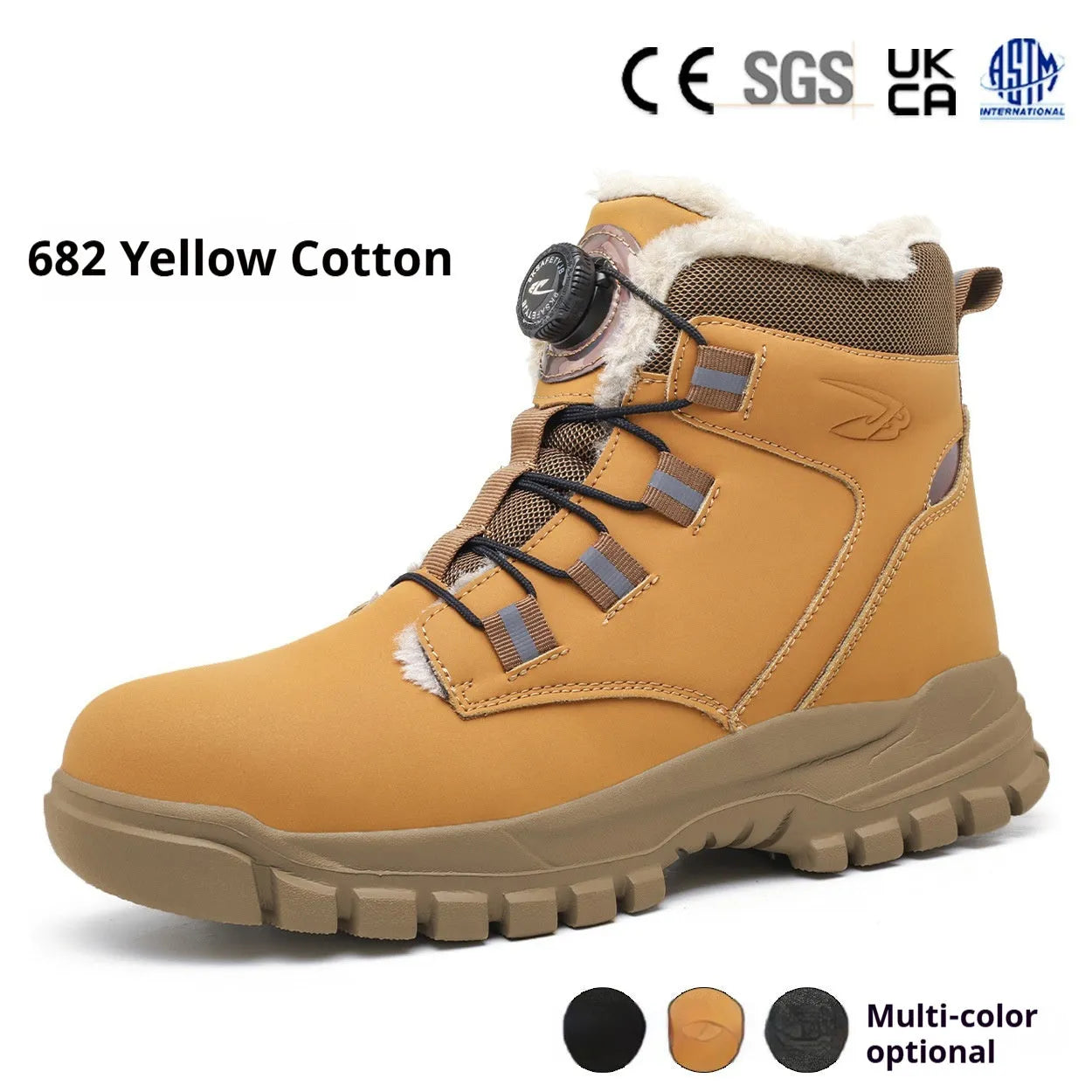 Leather safety work shoes with anti-smash and puncture protection in black, available in multiple sizes.
