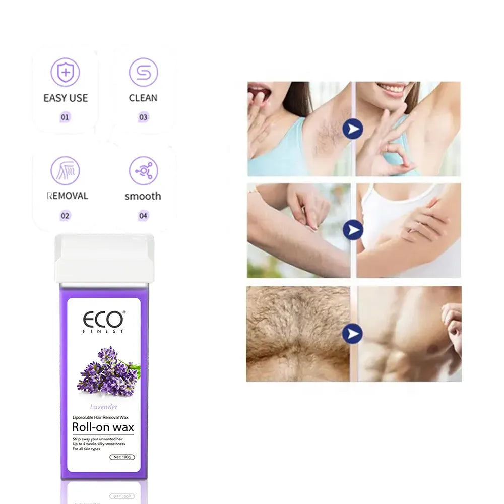 500g jar of lavender hair removal wax with applicator spatula for body and facial use