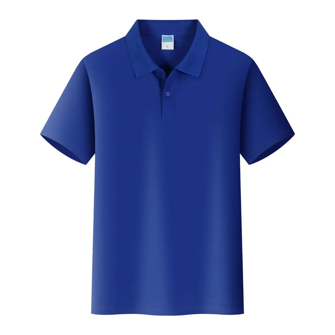 Straight-fit cotton short sleeve pullover shirt for workwear advertising on a mannequin.