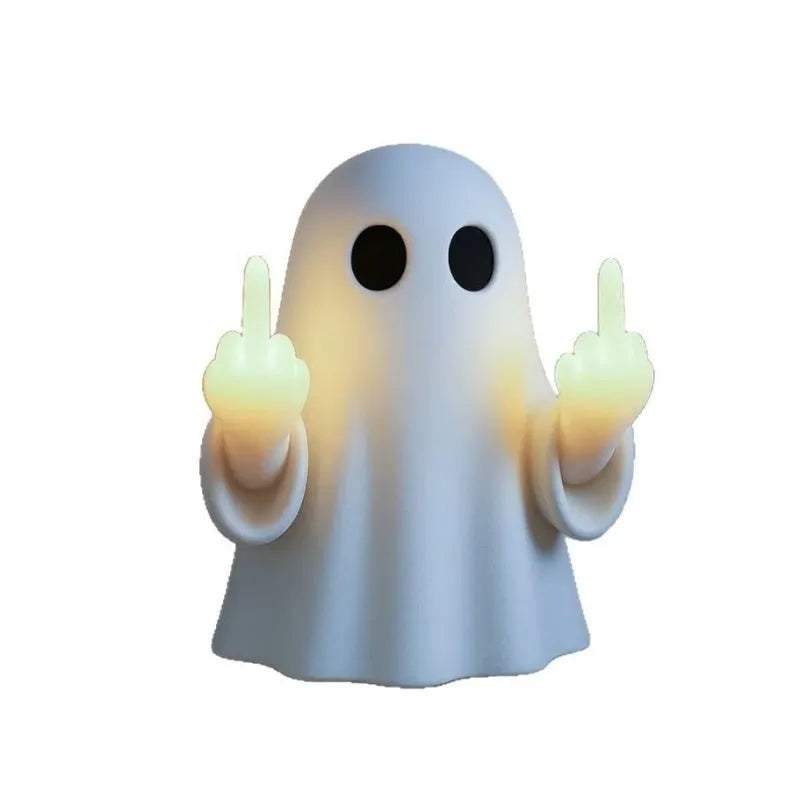 White ghost statue night lamp with modern design for Halloween decor