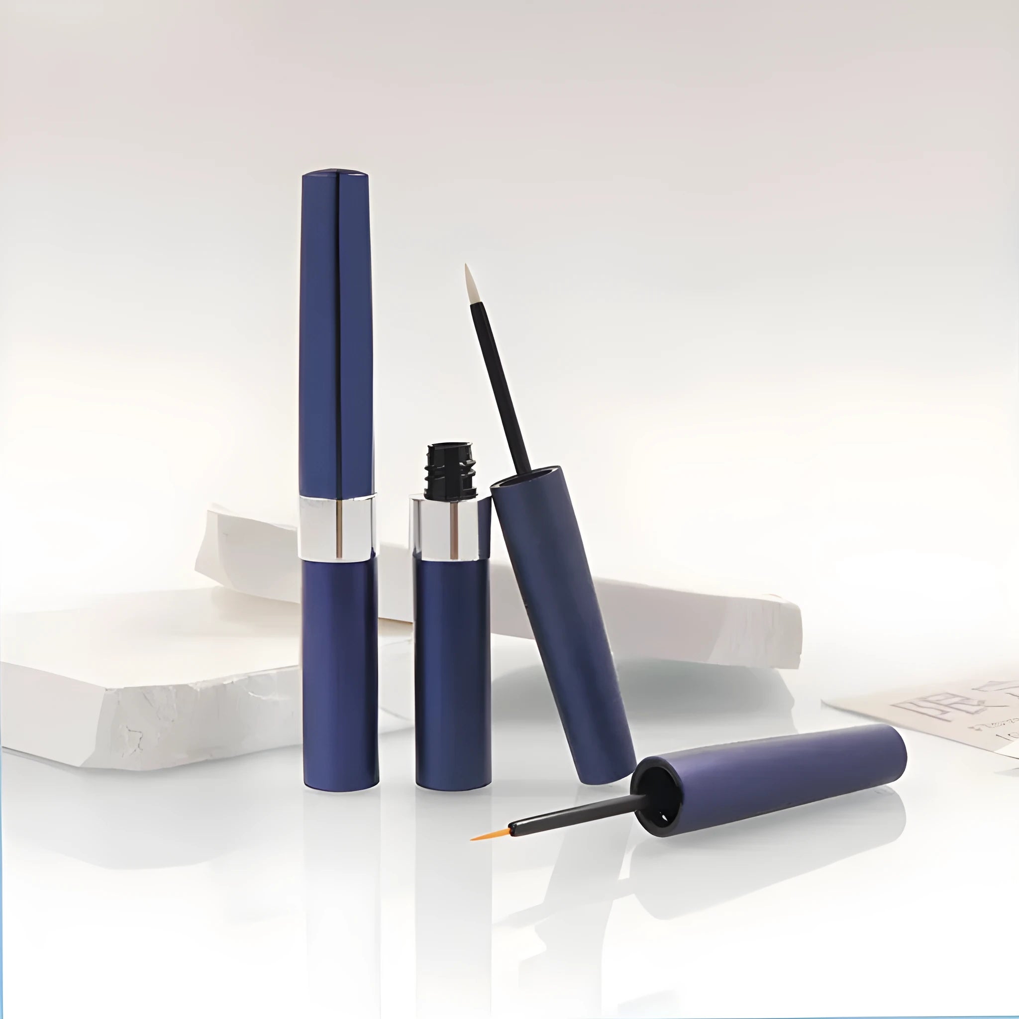 5ml aluminium PP eyeliner bottle for eyelash growth solution in black finish with cap