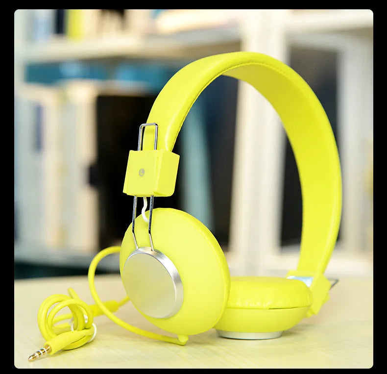 Wired head-mounted sports earphones with microphone and 3.5mm straight plug in multiple colour options