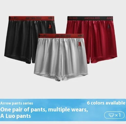 Men's solid colour boxer briefs showing mid-waist design and knitted polyester fabric in multiple colour options