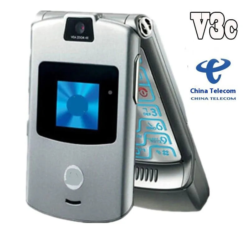 Non-smartphone flip mobile phone for elderly users with small screen in V3 Black colour