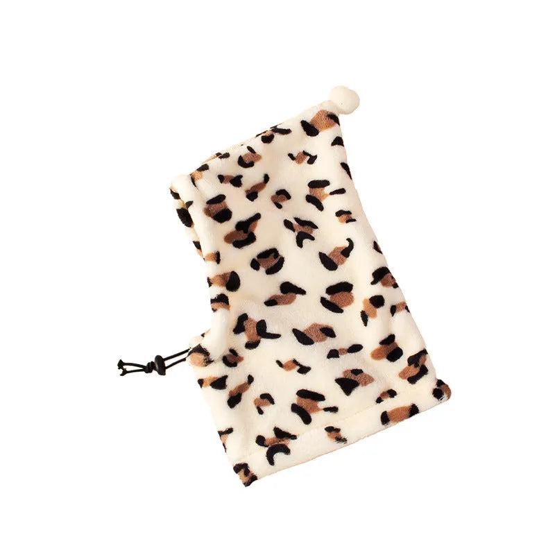Bear headdress with rabbit ears pet hat for dogs in leopard print, black, and red colours