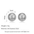 Titanium steel ball stud earrings in gold or silver finish, available in 3mm to 6mm sizes