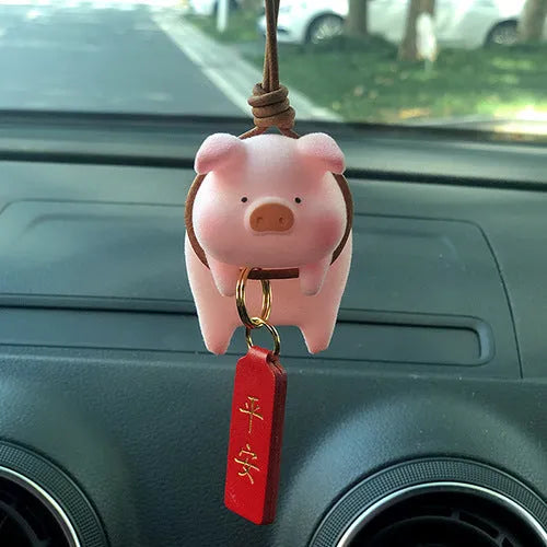 Cartoon pig resin car dashboard decoration ornament in various style options