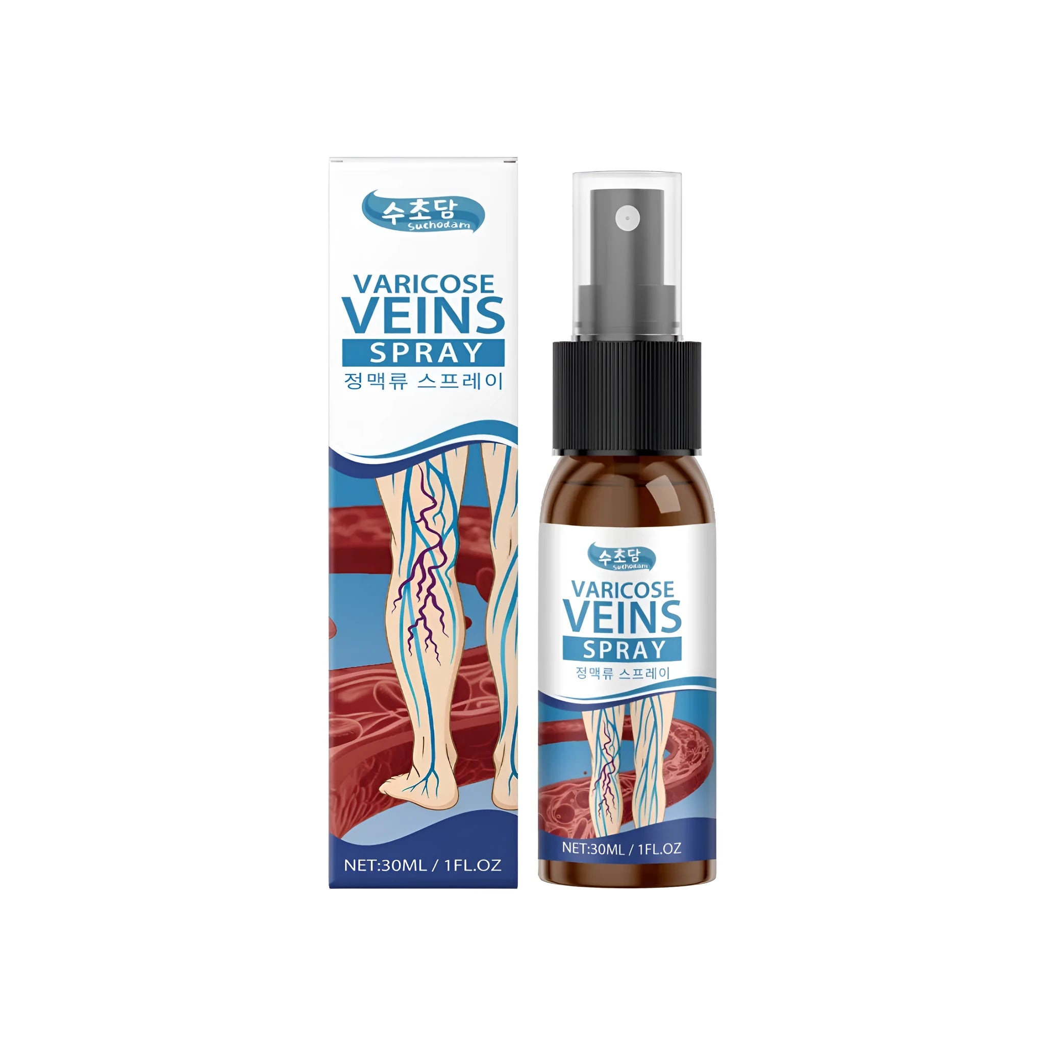 30ml leg soothing spray bottle with panthenol and menthol cooling ingredients