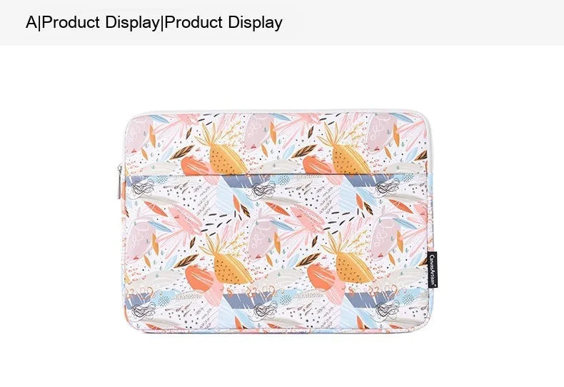 White PU leather laptop inner bag showing waterproof protective sleeve for 14 inch computers