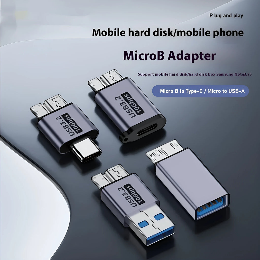USB AM male to Micro-B female adapter for old hard drives and mobile phones.