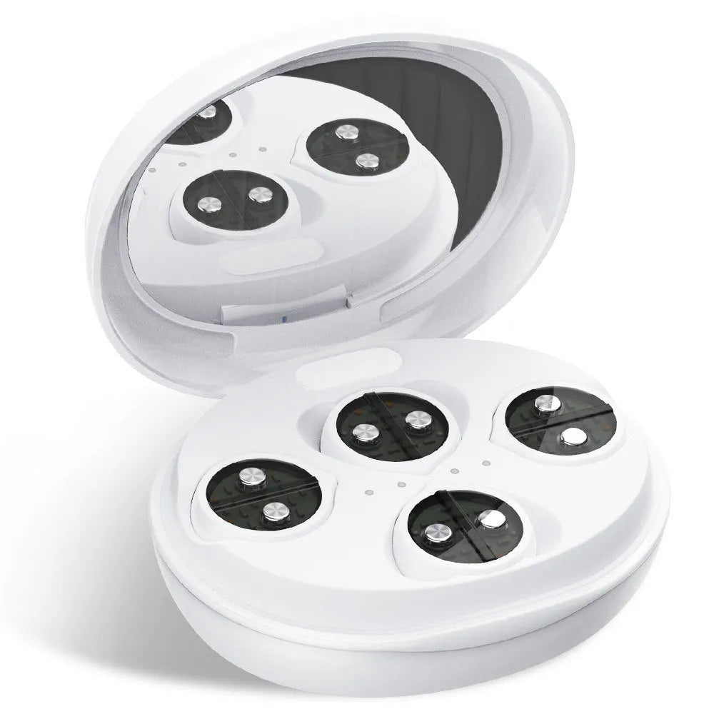 White wireless red light EMS eye and facial beautification massager device