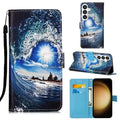 Handmade imitation leather phone case for Samsung with built-in bracket, available in multiple colours