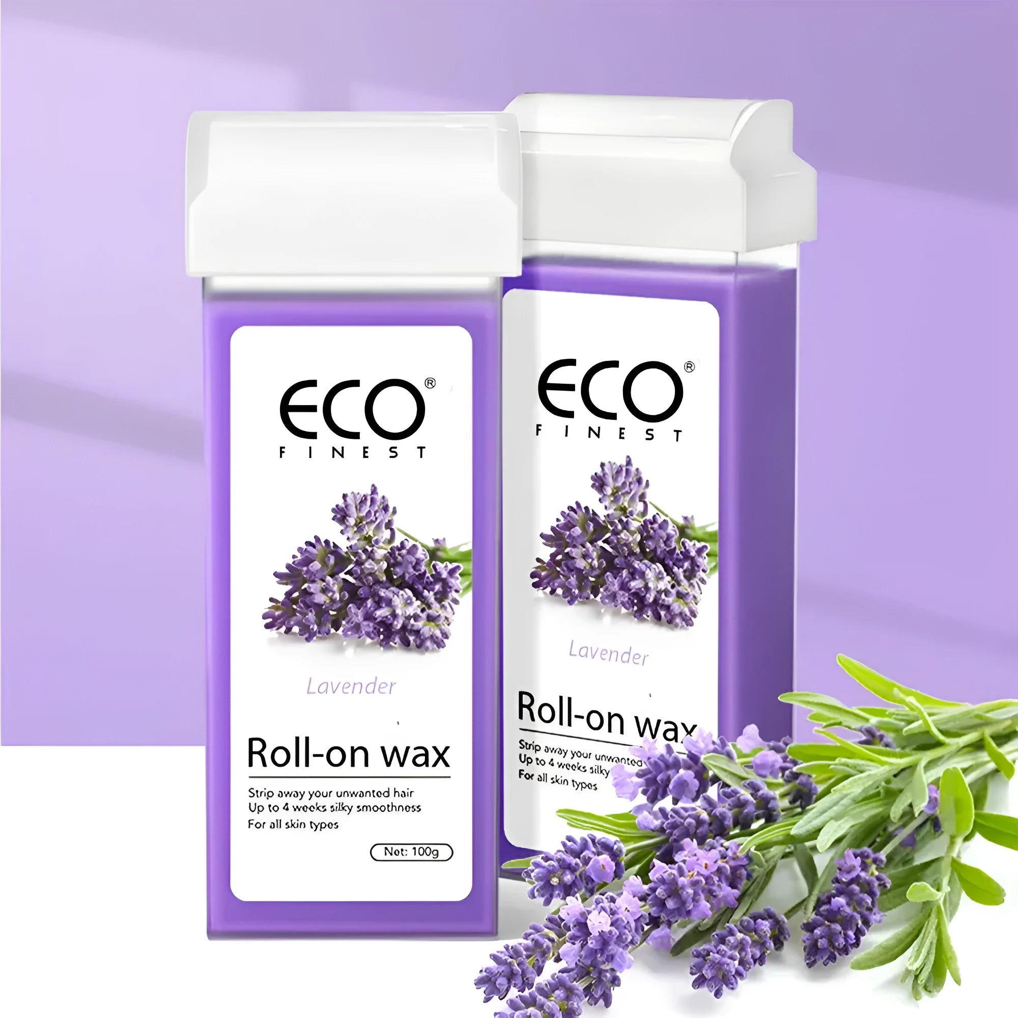 500g jar of lavender hair removal wax with applicator spatula for body and facial use