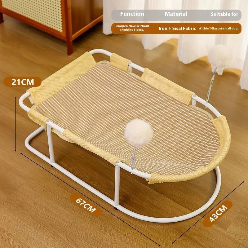Large grey fabric pet kennel with breathable mesh panels for cats and puppies