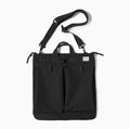 Medium canvas crossbody messenger bag in military green showing laptop compartment and shoulder strap