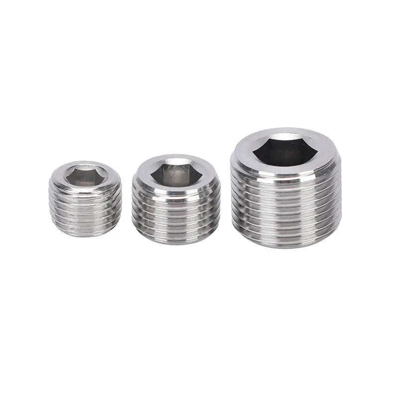 Stainless steel hexagon plug for 3/8 inch pipe bulkhead fitting