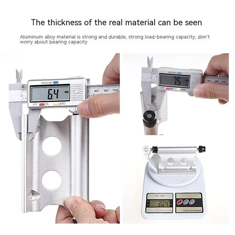 Silver metal bicycle front fork quick release fixing clamp for accessory mounting