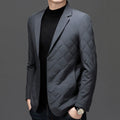 Men's casual cotton-padded jacket in black, loose fit, side seam pockets