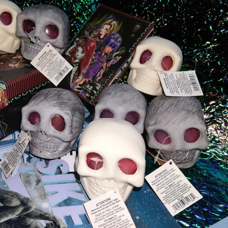Grey skeleton monster pinch music decompression ball toy 8 by 7 centimetres