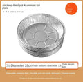 Round disposable aluminium foil liner for air fryer with 4cm high edges, 8 inch size, on a white background