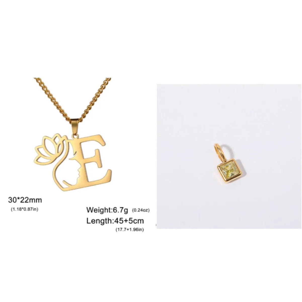 Stainless steel cross chain necklace with pendant in gold or silver electroplated finish