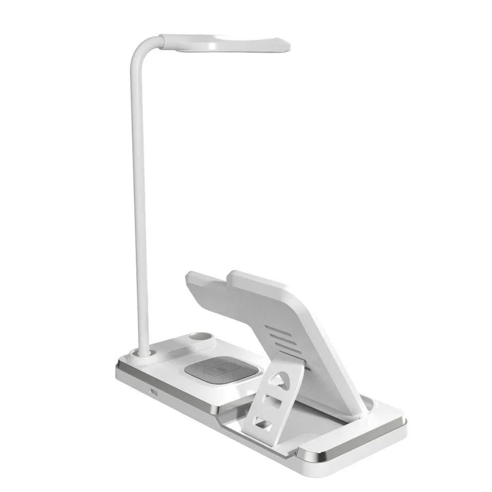 Multifunctional foldable table lamp with 15W fast wireless charger and Type C interface for home office desk