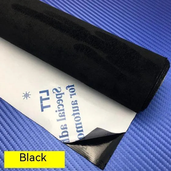Self-adhesive elastic suede sheet for car interior and furniture decoration in selected colour and size.