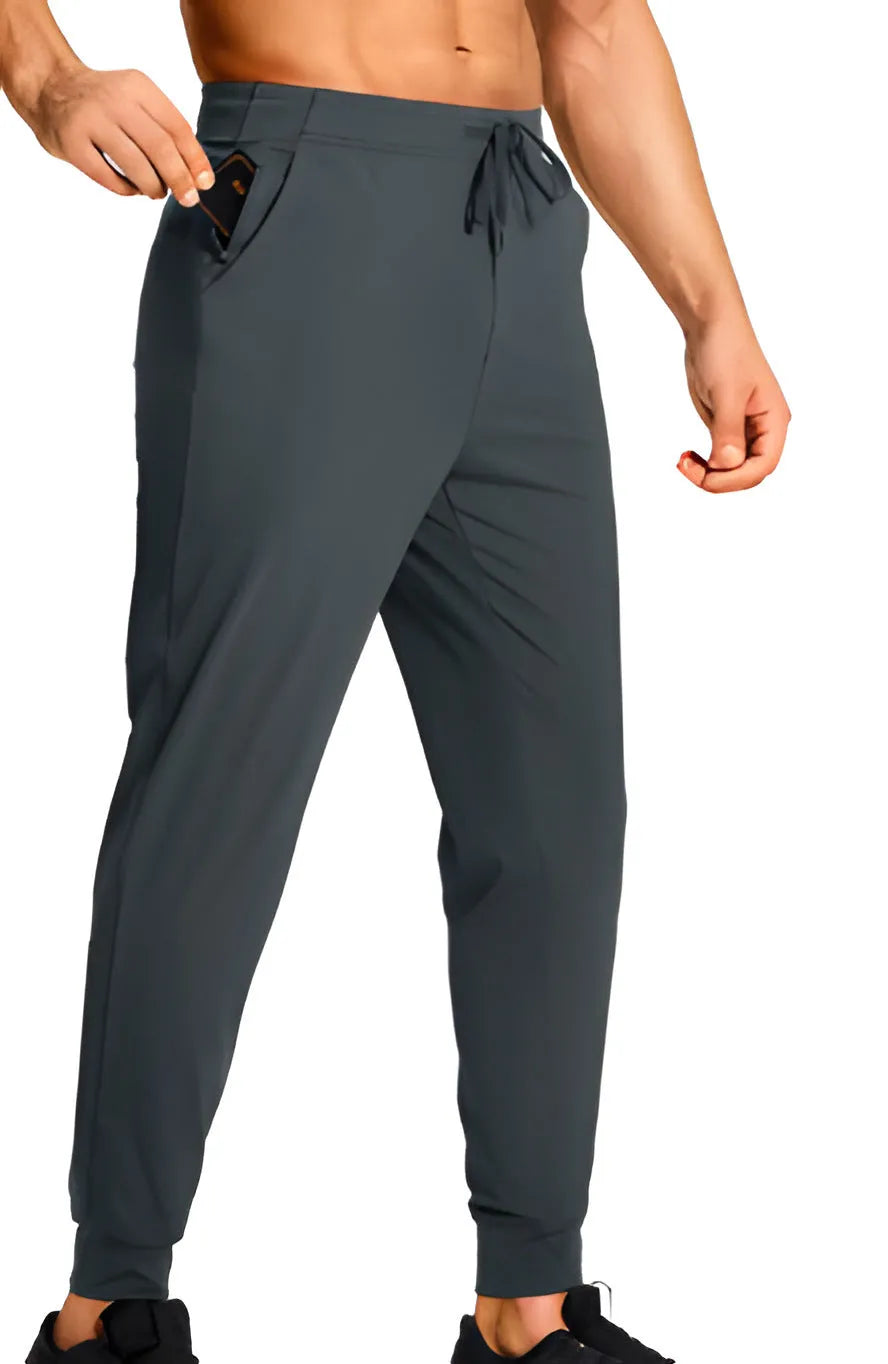 Men's loose fit casual trousers in polyester fabric available in multiple solid colours and sizes
