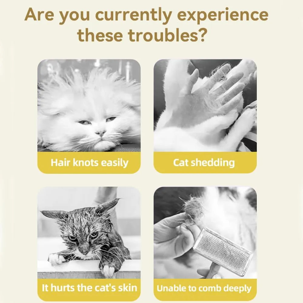 Green or yellow rechargeable cat and dog steam brush with silicone bristles and ergonomic handle.