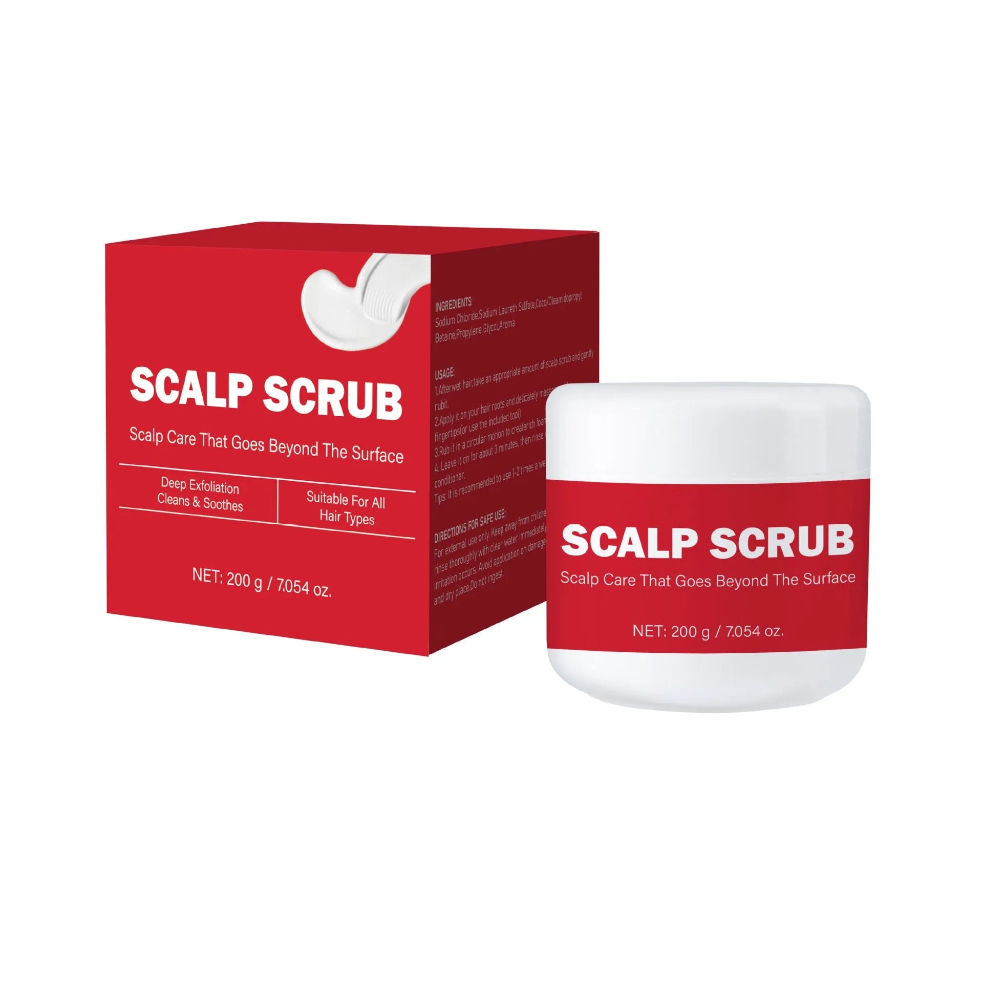 FPB007 exfoliating scalp and facial shampoo with anti-itching properties in 200g packaging