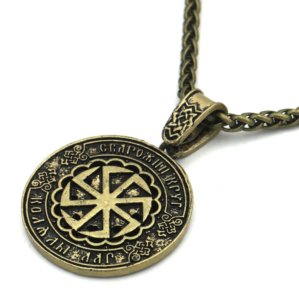 Lunavin ODing logo necklace pendant with antique silver finish and adjustable snake bones chain