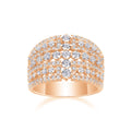 Ballet of Time moissanite wedding ring set in platinum finish with silver band and gift box