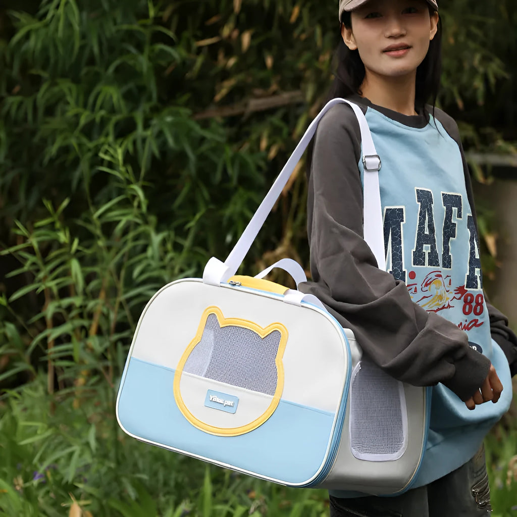 Outdoor portable foldable cat school bag in Oxford cloth with multiple colour options