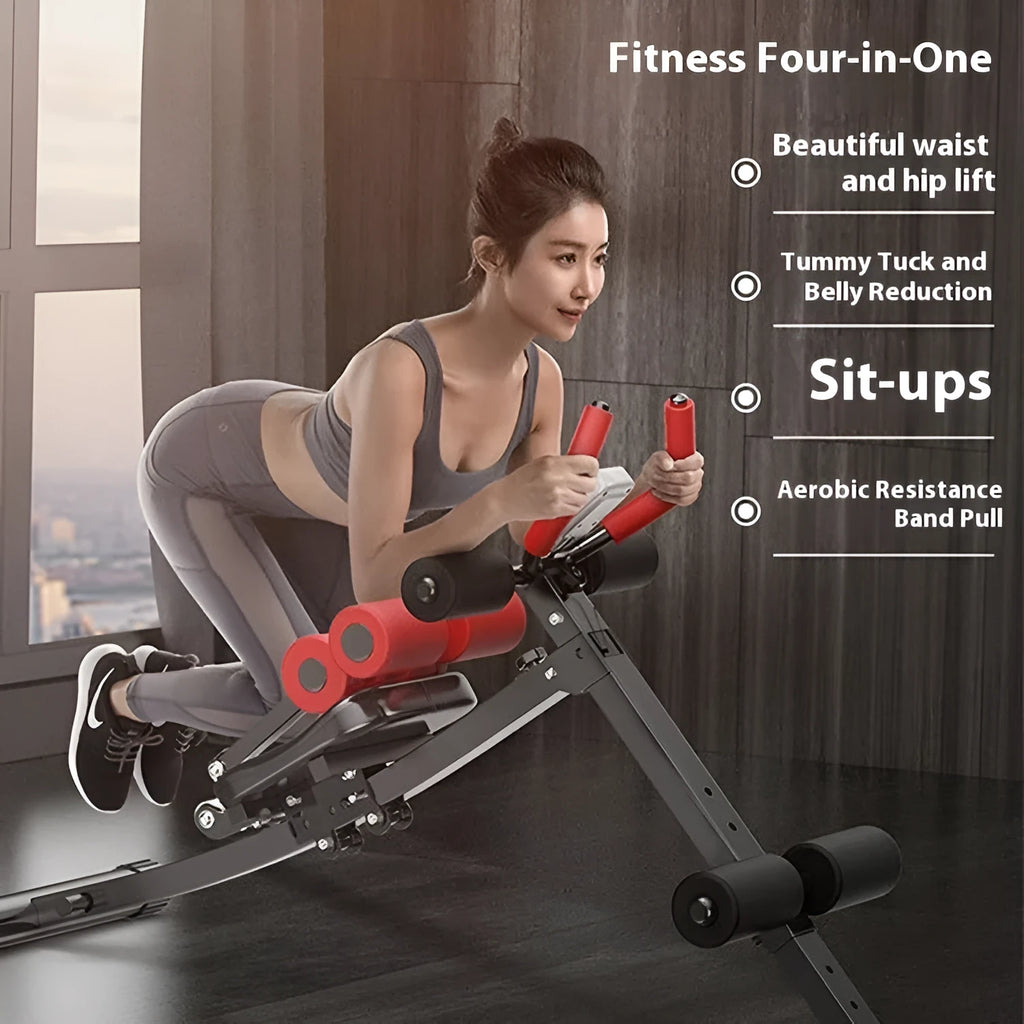 Home female belly training waist-shaping machine with metal frame and ribbon drawstring, 113x30x70cm