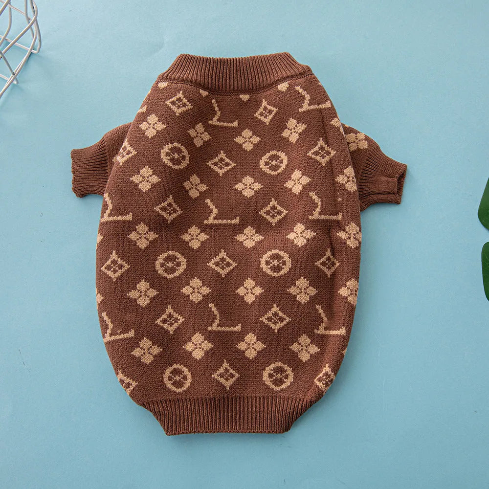 Wool pet dog sweater in European American style for autumn and winter wear