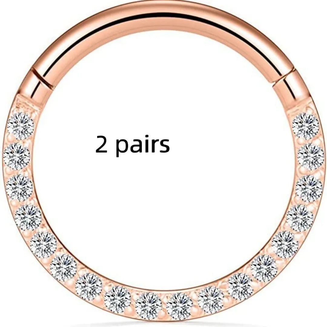 Stainless steel seamless nose ring showing round shape with electroplated colour finish options